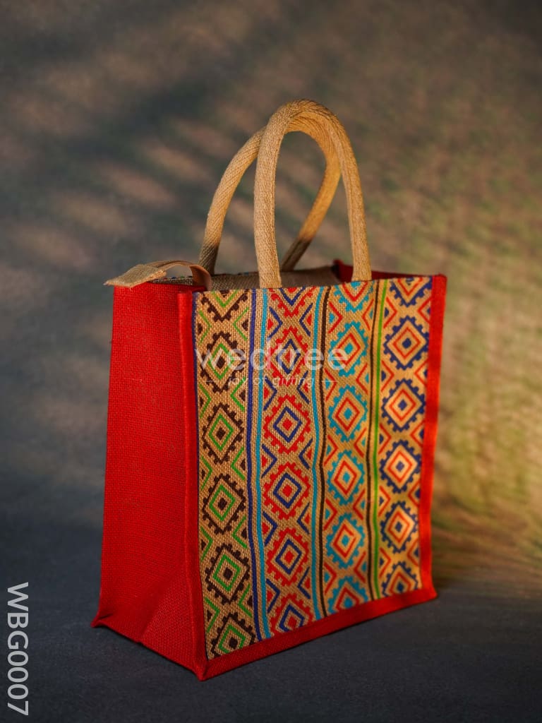 Jute Bag With Multi-Colour Stripes - Wbg0007 Bags