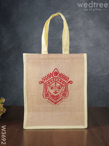Jute Bag With Non-Woven Gusset & Handle - W3692 Bags