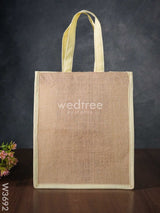 Jute Bag With Non-Woven Gusset & Handle - W3692 Bags