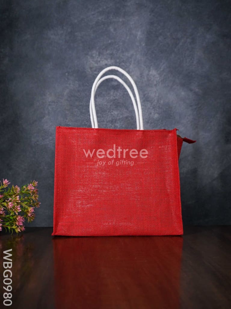 Jute Bag With Rangoli Print - Wbg0980 Bags