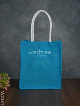 Jute Bag With Raw Silk Fabric & Velcro - W2151 Bags