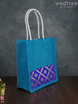 Jute Bag With Raw Silk Fabric & Velcro - W2151 Bags