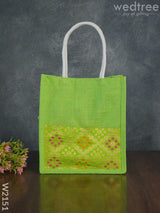 Jute Bag With Raw Silk Fabric & Velcro - W2151 Bags