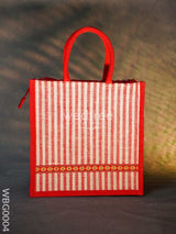 Jute Bag With Strip Prints - Wbg0004 Bags