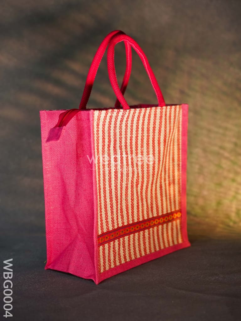 Jute Bag With Strip Prints - Wbg0004 Bags