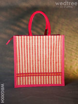 Jute Bag With Strip Prints - Wbg0004 Bags