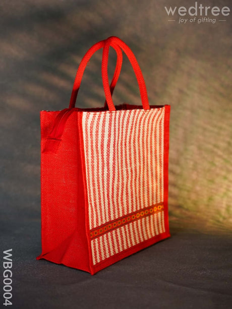 Jute Bag With Strip Prints - Wbg0004 Bags