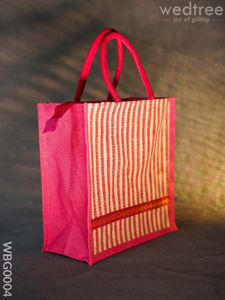 Jute Bag With Strip Prints - Wbg0004 Bags