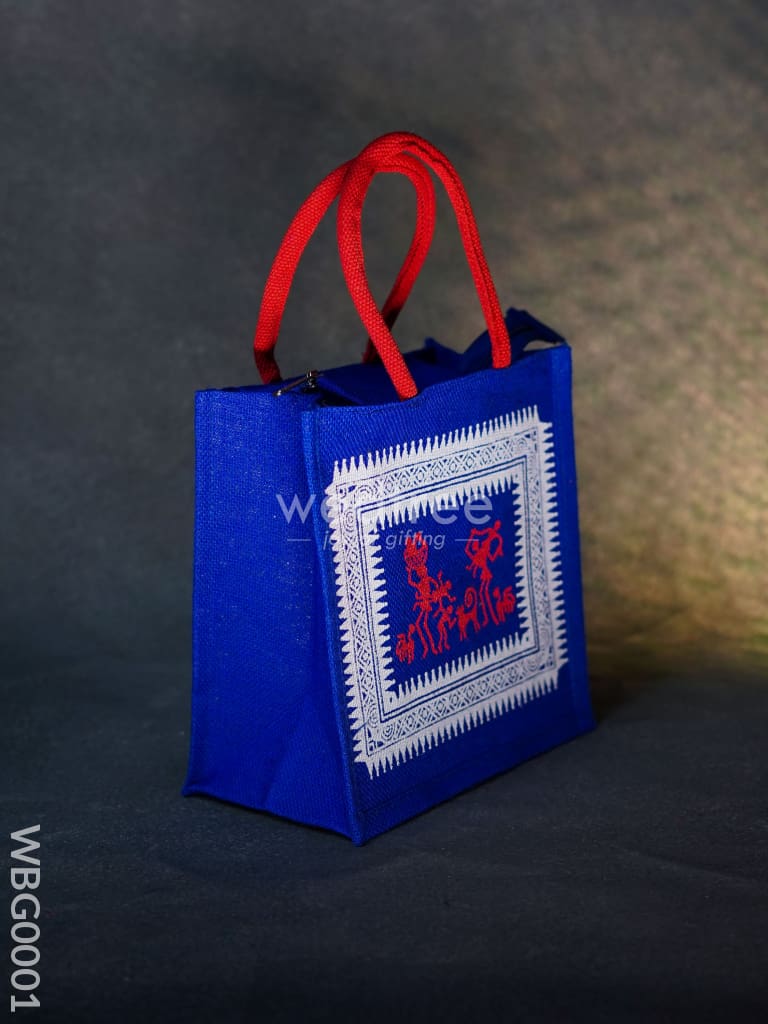 Jute Bag With Warli Print - Wbg0001 Bags