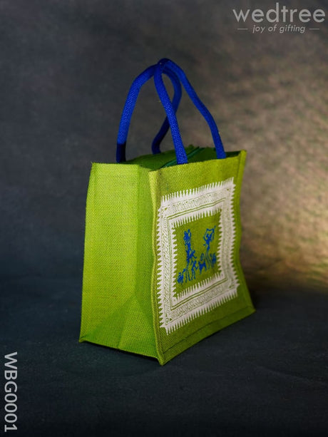 Jute Bag With Warli Print - Wbg0001 Bags