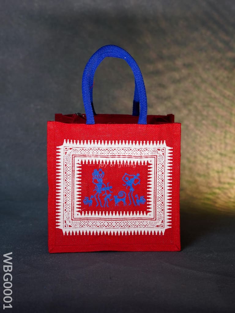 Jute Bag With Warli Print - Wbg0001 Bags