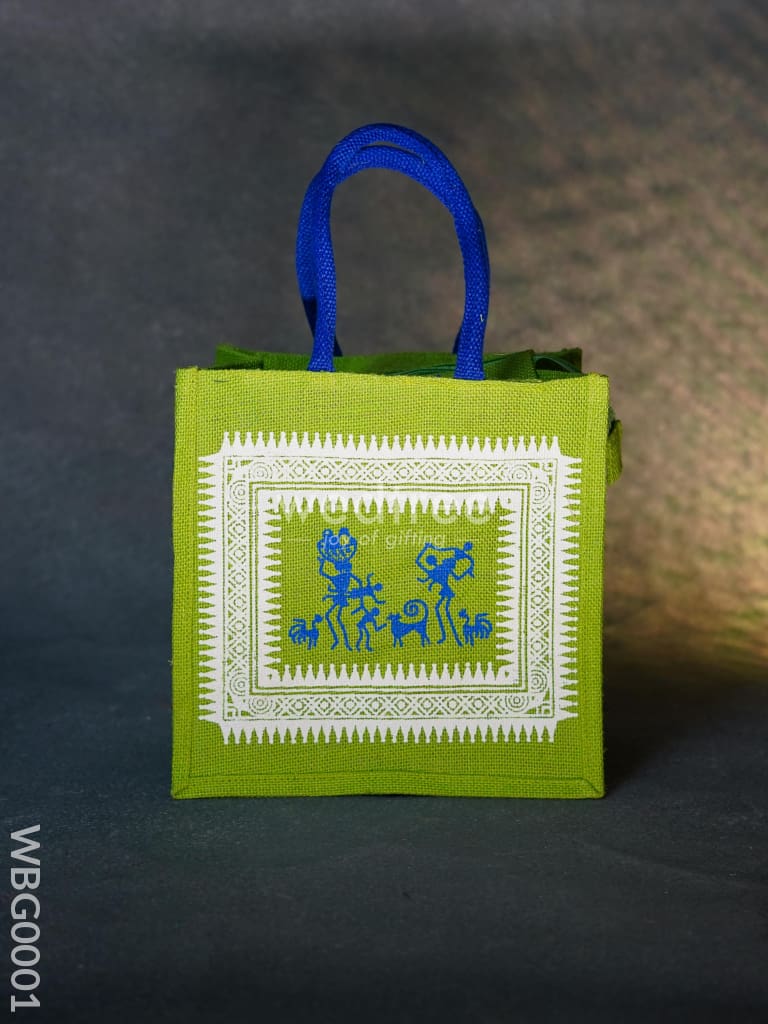 Jute Bag With Warli Print - Wbg0001 Bags