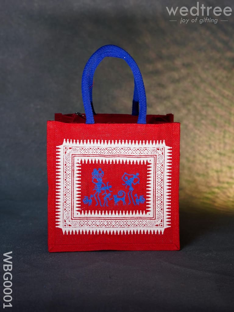 Jute Bag With Warli Print - Wbg0001 Bags