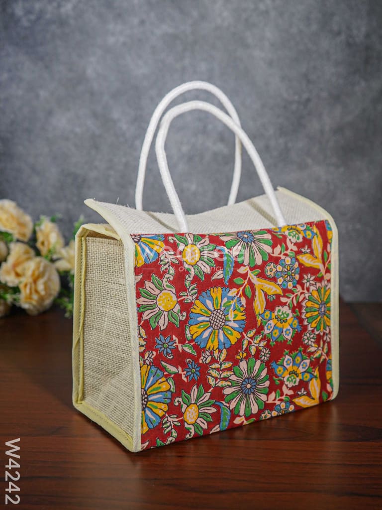 Jute Kalamkari Lunch Bag - W4242 Bags