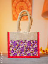 Jute Lunch Bag With Printed Fabric - Wbg1001 Bags