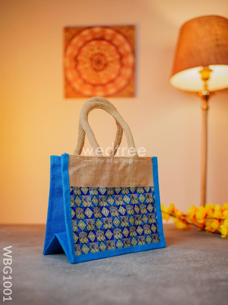 Jute Lunch Bag With Printed Fabric - Wbg1001 Bags