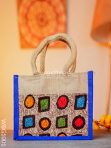 Jute Lunch Bag With Printed Fabric - Wbg1001 Bags