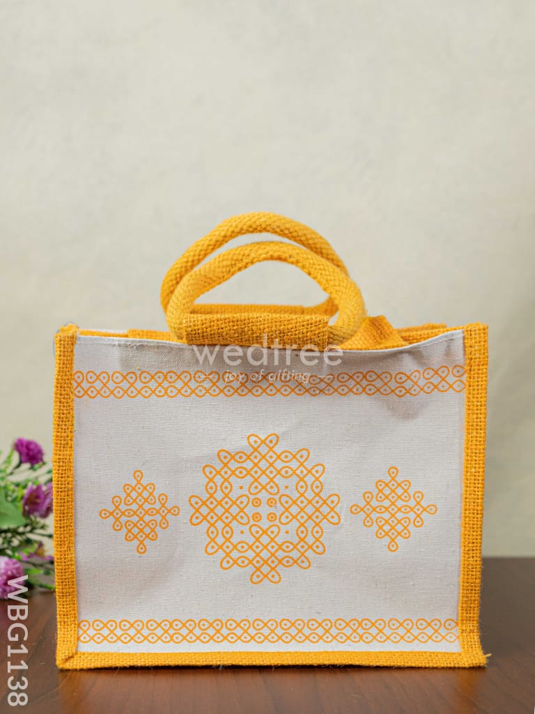 Jute Rangoli Design Bag - Wbg1138 Bags