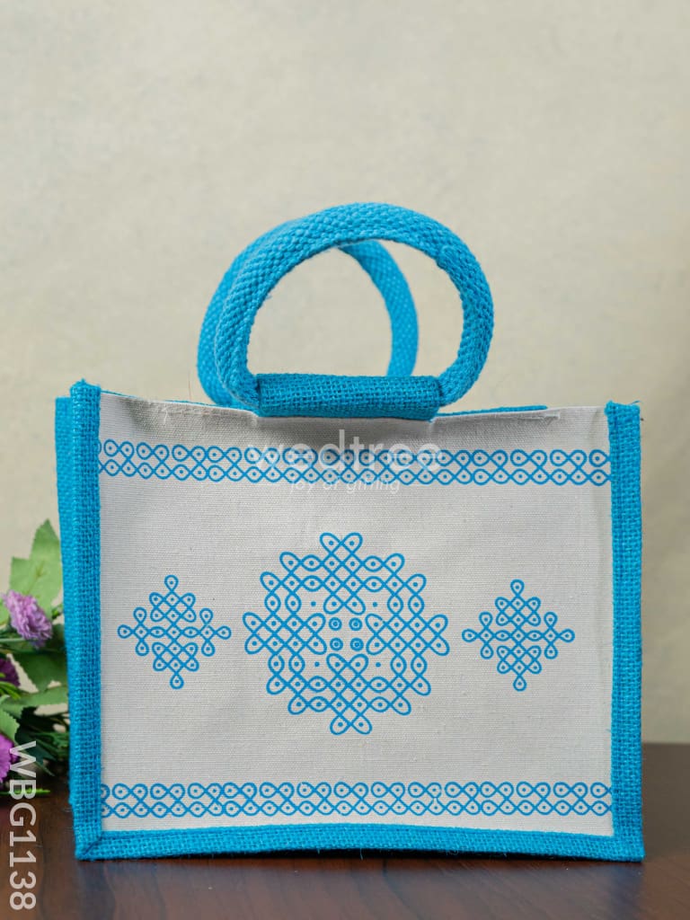 Jute Rangoli Design Bag - Wbg1138 Bags