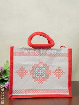 Jute Rangoli Design Bag - Wbg1138 Bags