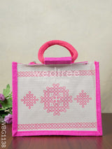 Jute Rangoli Design Bag - Wbg1138 Bags