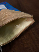 Jute With Raw Silk Return Gift Purse - Wbg0910 Bags