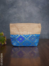 Jute With Raw Silk Return Gift Purse - Wbg0910 Bags