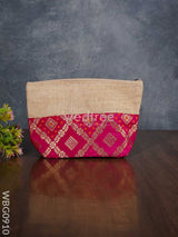 Jute With Raw Silk Return Gift Purse - Wbg0910 Bags