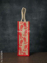 Jutebag - Water Bottle Bag With Floral Print Wbg0174 Jute Bags