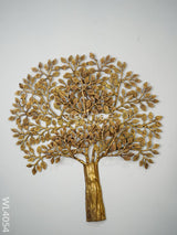 Kalpavriksha Tree With Double Leaves - Wl4054 Brass Wall Hanging