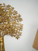 Kalpavriksha Tree With Double Leaves - Wl4054 Brass Wall Hanging