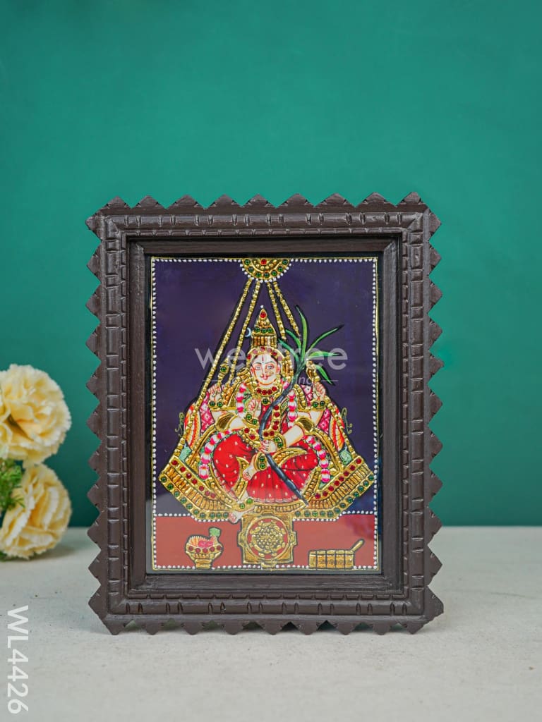 Kamakshi Photo Frame With Tanjore Art Work - Flat (Gold Foil) 8 X 6 Inch Wl4426 Painting