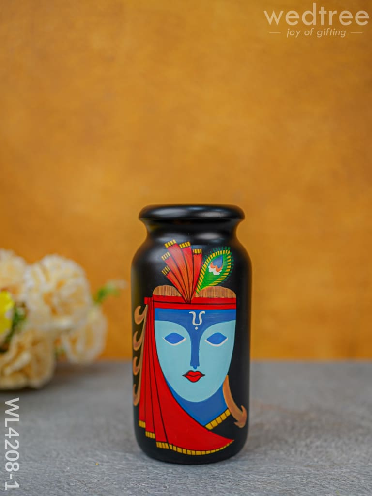 Kondapalli - Handpainted Flower Vase Wl4208 Buddha Wooden Decor