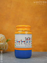 Kondapalli - Handpainted Flower Vase Wl4208 Warli2 Wooden Decor