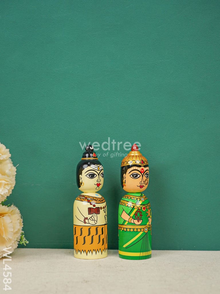 Kondapalli Toy - Shivan Parvati Wl4584 Wooden Decor