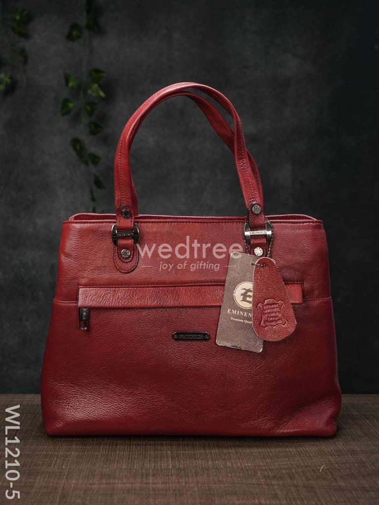 Ladies Handbag - Leather Wl1210 Dark Red Handbags