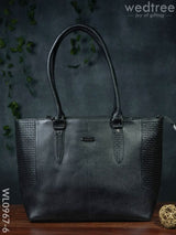 Ladies Handbag - With Squared And Plain Design Mixed Wl0967 Black Handbags