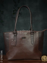 Ladies Handbag - With Squared And Plain Design Mixed Wl0967 Brown Handbags