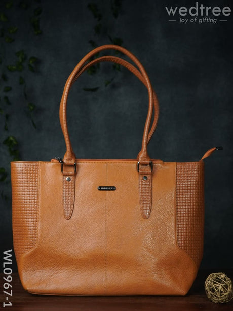 Ladies Handbag - With Squared And Plain Design Mixed Wl0967 Orange Handbags