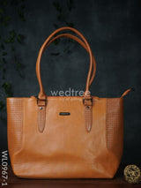 Ladies Handbag - With Squared And Plain Design Mixed Wl0967 Orange Handbags