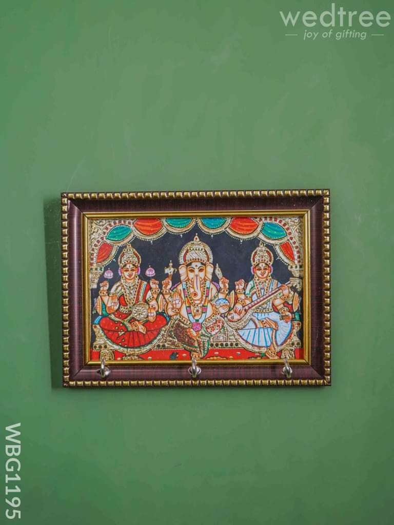 Lakshmi Ganesha Saraswathi Frame Key Hanger - Wbg1195 Hangers