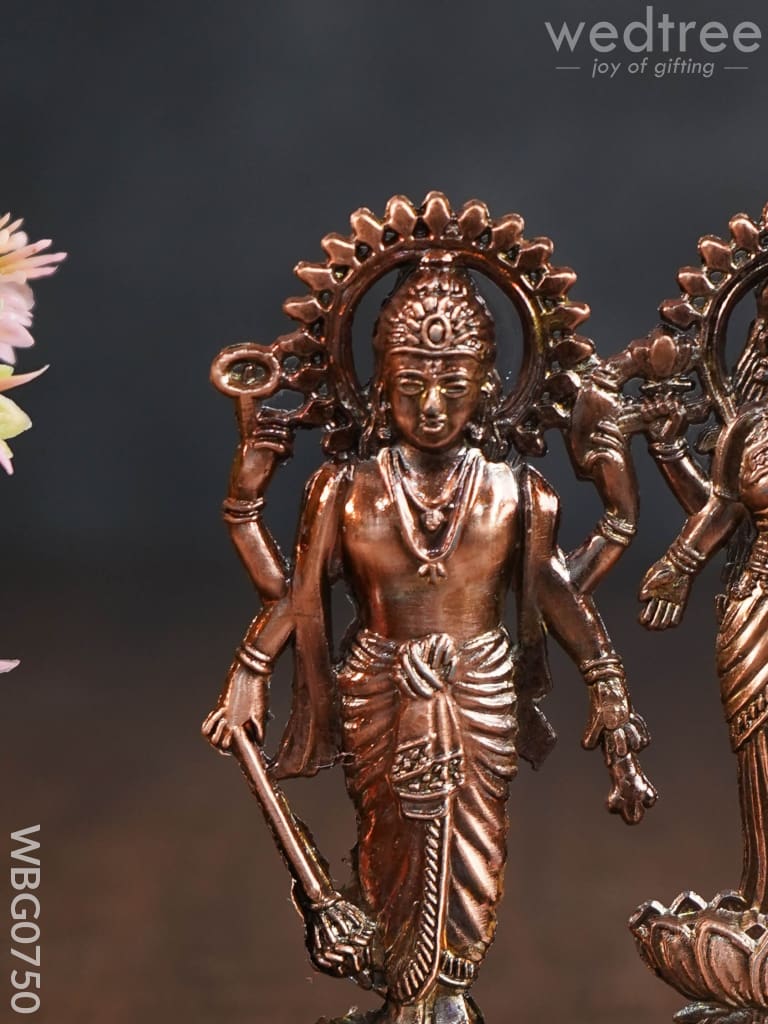 Lakshmi Narayana Murthi Big - Copper Antique Finish Wbg0750 Divine Figurines