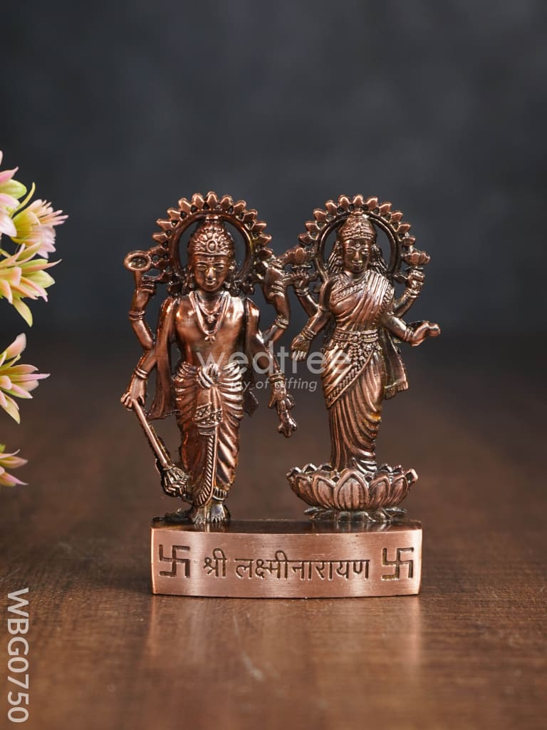 Lakshmi Narayana Murthi Big - Copper Antique Finish Wbg0750 Divine Figurines