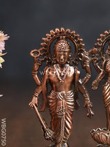 Lakshmi Narayana Murthi Big - Copper Antique Finish Wbg0750 Divine Figurines