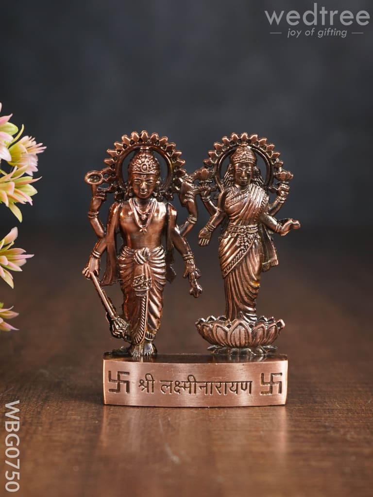 Lakshmi Narayana Murthi Big - Copper Antique Finish Wbg0750 Divine Figurines