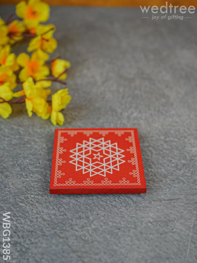 Laminated Manai - Aishwarya Kolam Design 4 Inch X Wbg1385 Rg