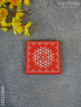 Laminated Manai - Aishwarya Kolam Design 4 Inch X Wbg1385 Rg