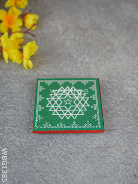 Laminated Manai - Aishwarya Kolam Design 4 Inch X Wbg1385 Rg