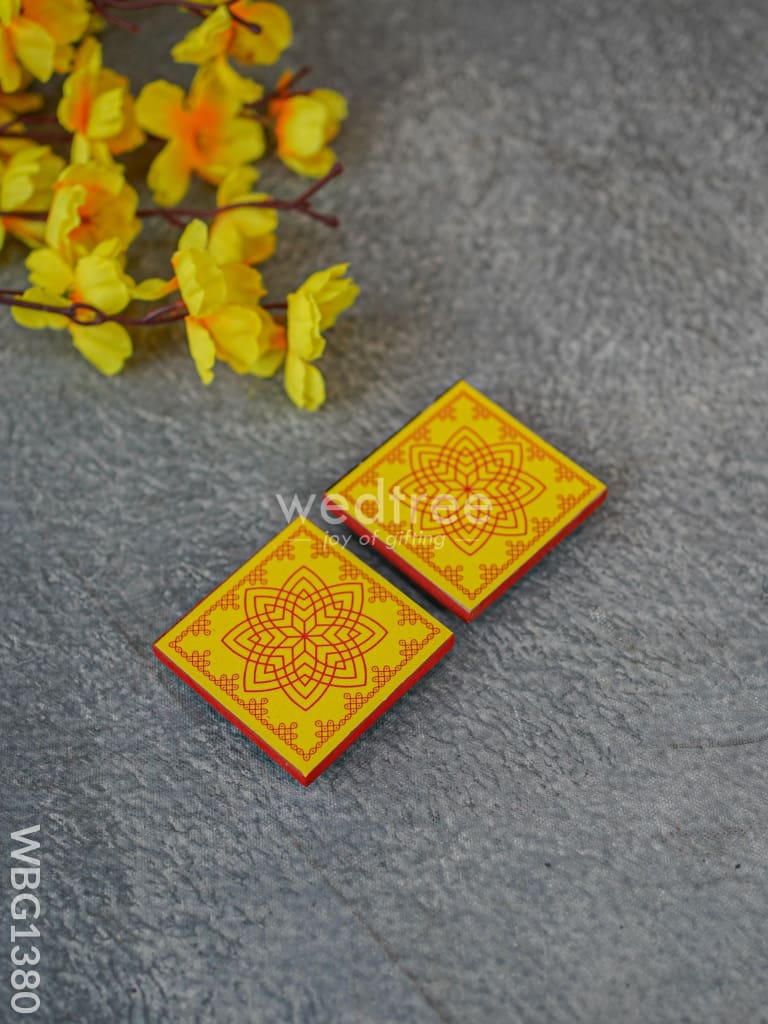 Hridhaya Kamalam Design Glitter Laminated Manai - Wbg1380 Rg