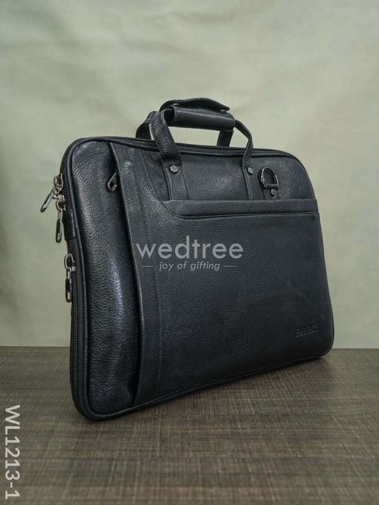 Laptop Bag In Leather With Expandable Sleek - Wl1213 Corporate Gifts